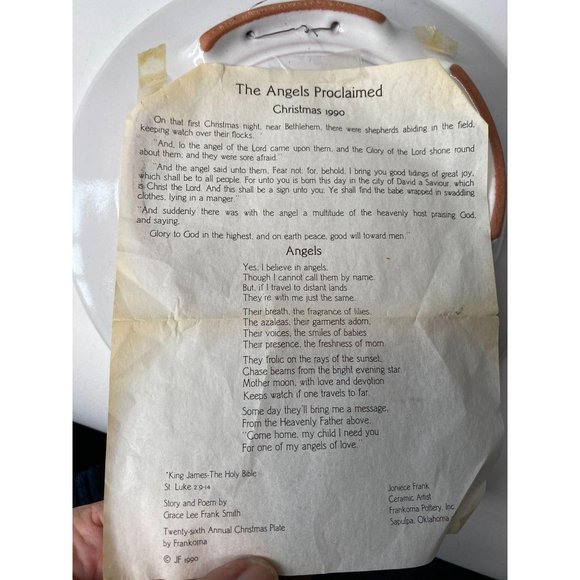 Frankoma XMas Plate 1990 - Picture 7 of 12
